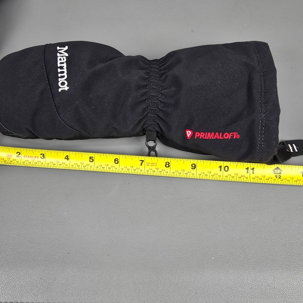 Marmot Primaloft Insulated Mittens Black Leather Palm Winter Snow Gloves Women S - Picture 15 of 15